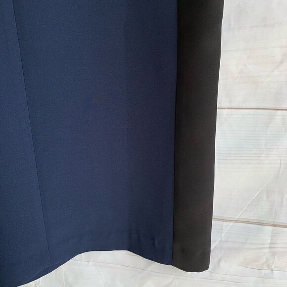 NWT J. Crew Navy Blue Black Colorblock Short Sleeve Crepe Top B9470 - Picture 8 of 8